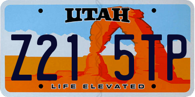 UT license plate Z215TP
