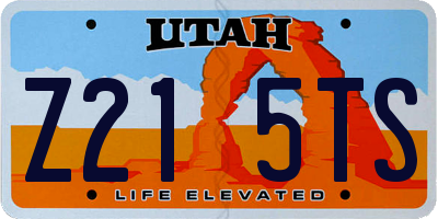 UT license plate Z215TS