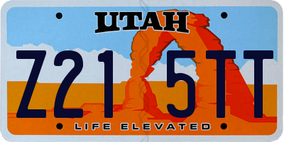 UT license plate Z215TT