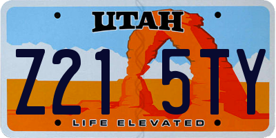 UT license plate Z215TY