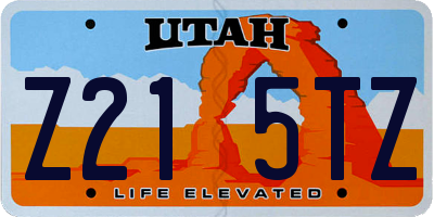 UT license plate Z215TZ
