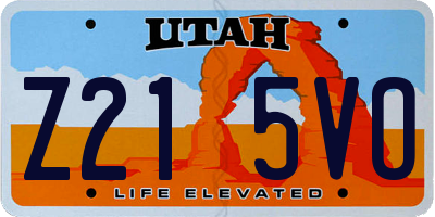 UT license plate Z215VO