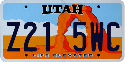 UT license plate Z215WC