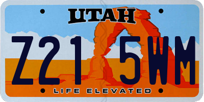 UT license plate Z215WM