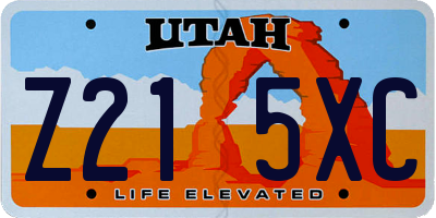 UT license plate Z215XC