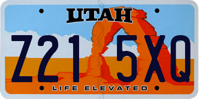 UT license plate Z215XQ