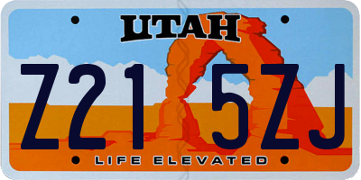 UT license plate Z215ZJ