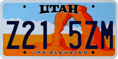 UT license plate Z215ZM