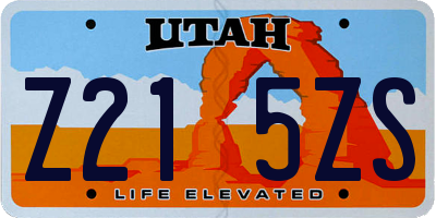 UT license plate Z215ZS
