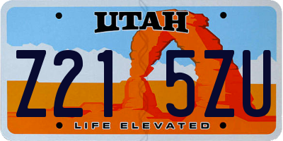 UT license plate Z215ZU