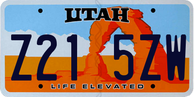 UT license plate Z215ZW
