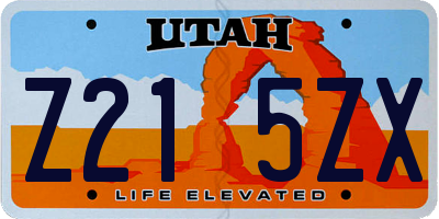 UT license plate Z215ZX