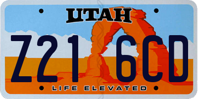UT license plate Z216CD