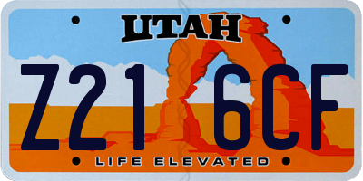 UT license plate Z216CF