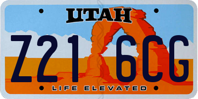 UT license plate Z216CG