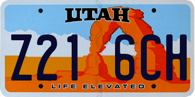UT license plate Z216CH