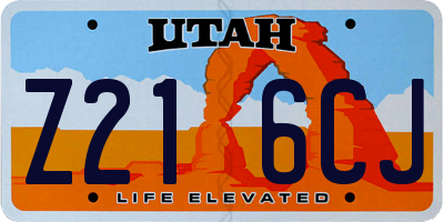 UT license plate Z216CJ