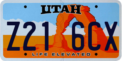 UT license plate Z216CX