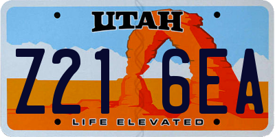 UT license plate Z216EA