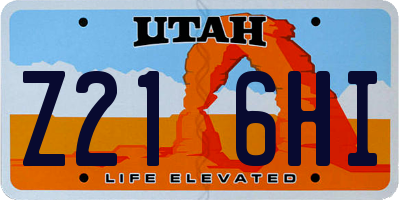 UT license plate Z216HI