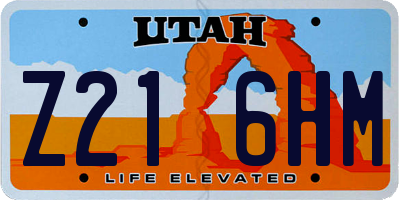 UT license plate Z216HM