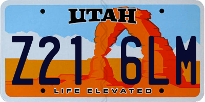 UT license plate Z216LM