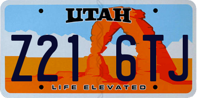 UT license plate Z216TJ