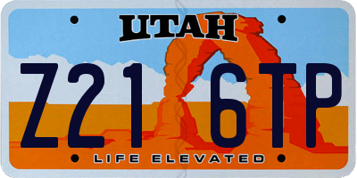 UT license plate Z216TP