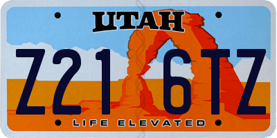 UT license plate Z216TZ