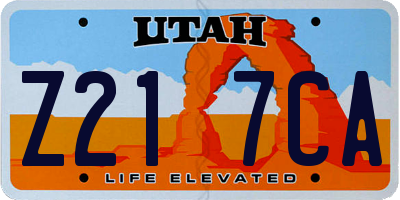 UT license plate Z217CA