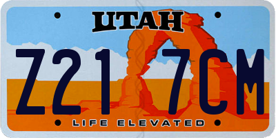 UT license plate Z217CM