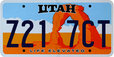 UT license plate Z217CT