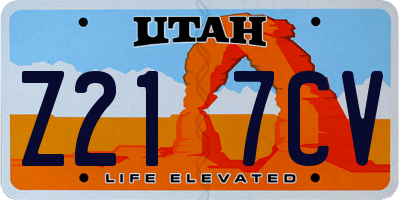 UT license plate Z217CV
