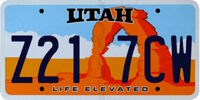 UT license plate Z217CW