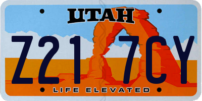 UT license plate Z217CY