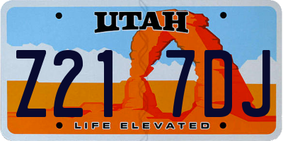 UT license plate Z217DJ