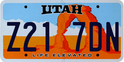UT license plate Z217DN