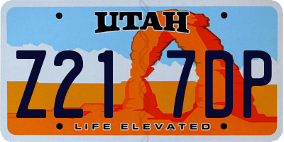 UT license plate Z217DP