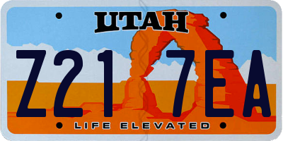UT license plate Z217EA