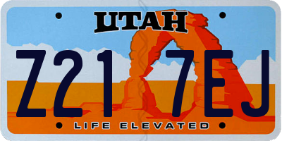 UT license plate Z217EJ