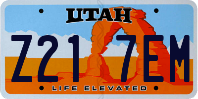 UT license plate Z217EM
