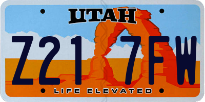 UT license plate Z217FW