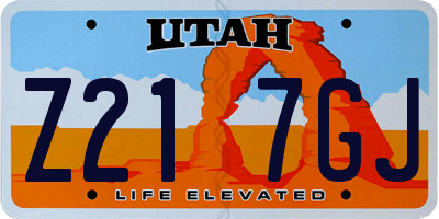 UT license plate Z217GJ