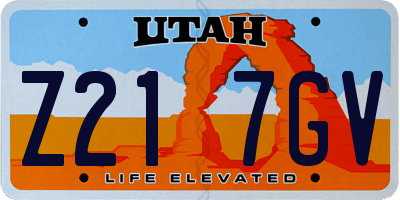 UT license plate Z217GV
