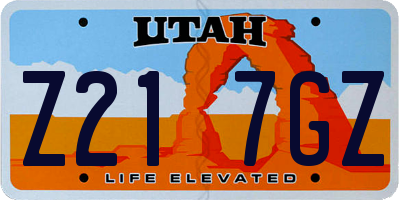 UT license plate Z217GZ
