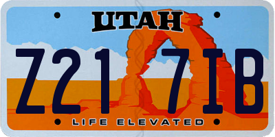 UT license plate Z217IB