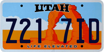 UT license plate Z217ID