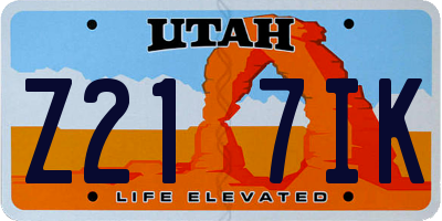 UT license plate Z217IK