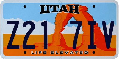 UT license plate Z217IV
