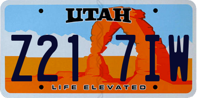 UT license plate Z217IW